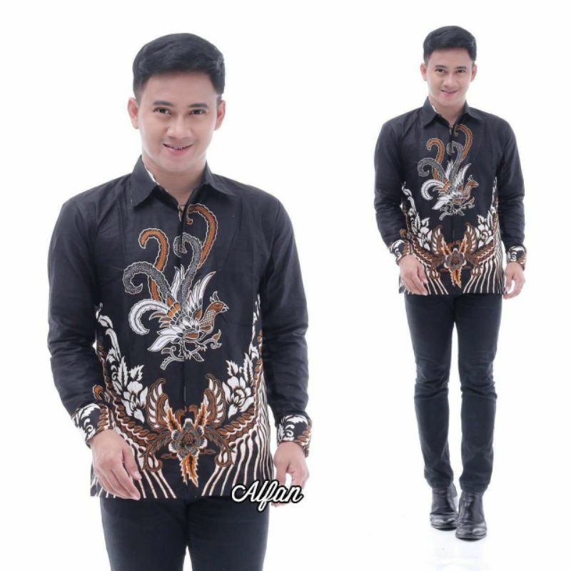 Size S M L XL XXL XXXL JUMBO BSWART Batik HRB026 Knongo Hem Batik Ayam Ktawa Kemeja Batik Pria Murah