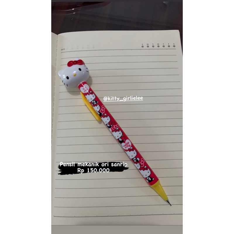 

pensil mekanik hello kitty original jepang