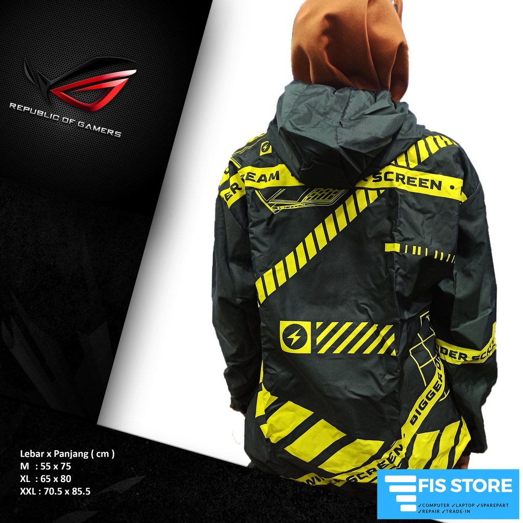 Jaket Asus Rog Gaming Sport Jacket Windbreaker Asus Original