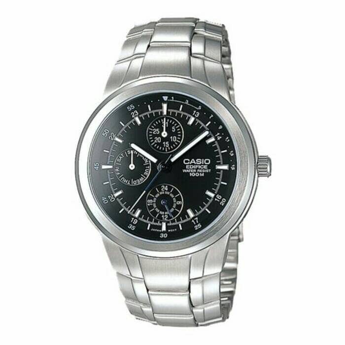 JAM TANGAN PRIA WATCH CASIO EF-305D-1A PRIA SILVER BLACK ORIGINAL