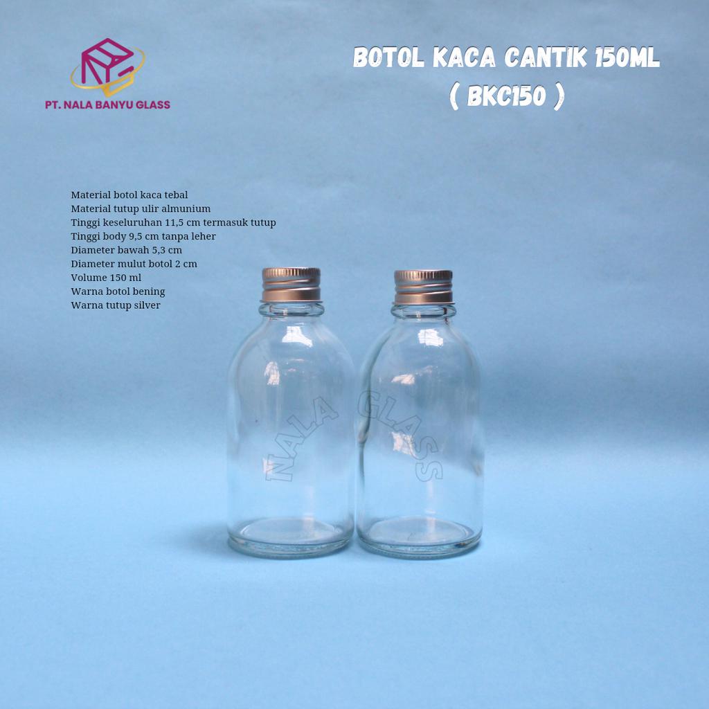 BKC150 botol kaca 150ml bulat / botol juice / botol kopi / botol susu