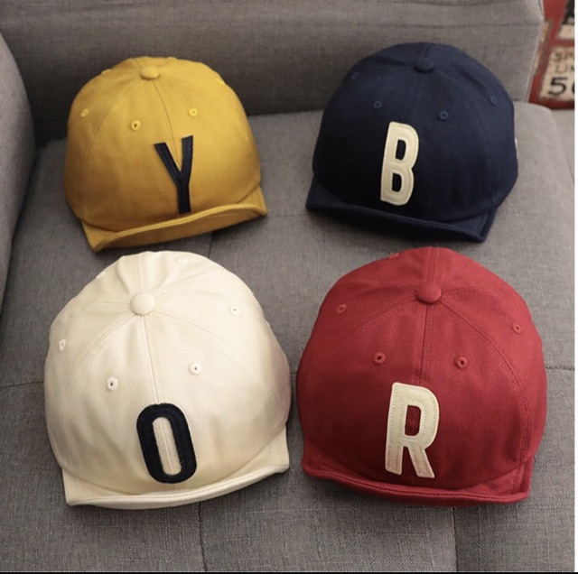 Topi Baseball Motif Tulisan Warna Polos untuk Anak Laki-laki / Perempuan BORY