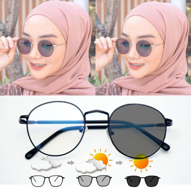 Kacamata Hitam Photocromic Normal Anti Radiasi Sinar UV Model Trendy