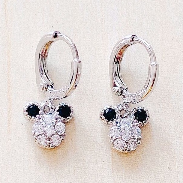 Anting Anak / Giwang Anak Mick Black Silver