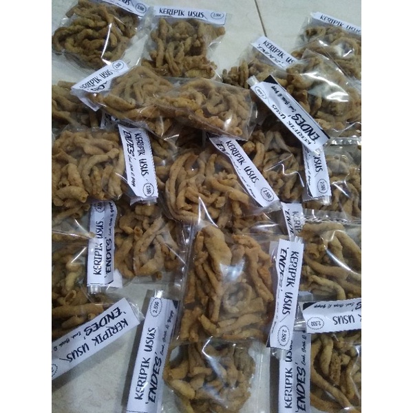 

KERIPIK USUS AYAM / USUS KRISPI RENYAH GURIH KEMASAN EKONOMIS/MINI