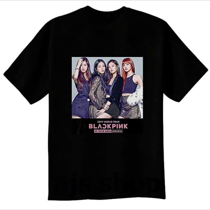 Kaos Baju Tshirt Kpop Korea Blackpink Tour Jakarta Hitam