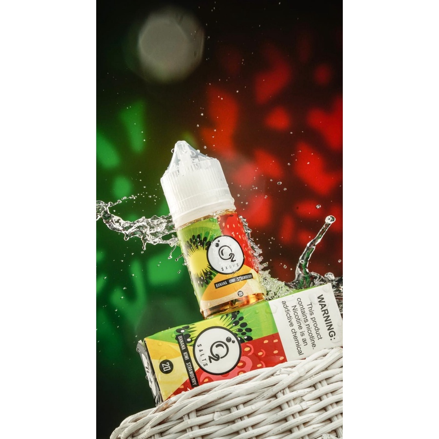 O2 SALT NIC LIQUID 30ML O2 BANANA KIWI STRAWBERRY LIQUID AUTHENTIC