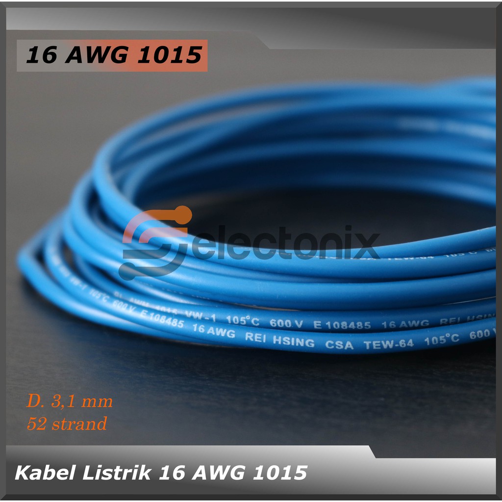 Kabel Listrik 16 AWG | UL1015 [1m]