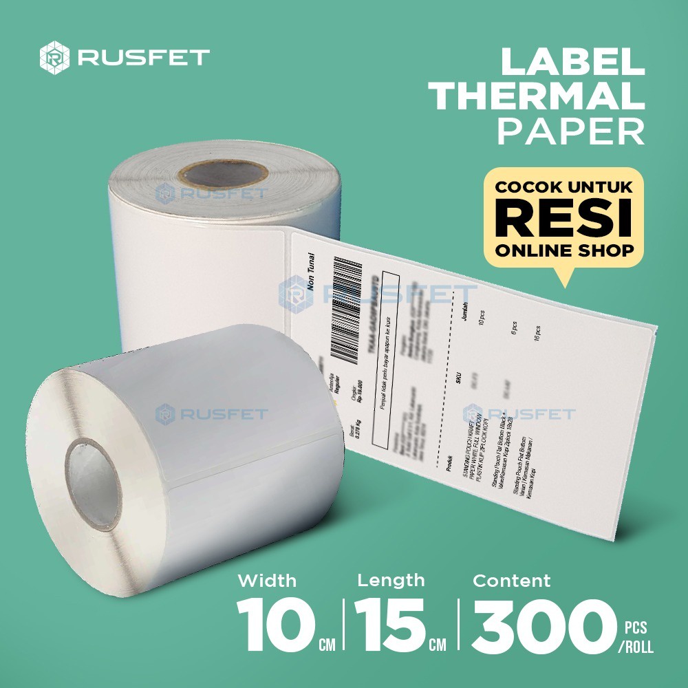 

HJK Label Kertas Sticker Thermal Rusfet Resi Paper Stiker Printer Barcode Pos Onlineshop
