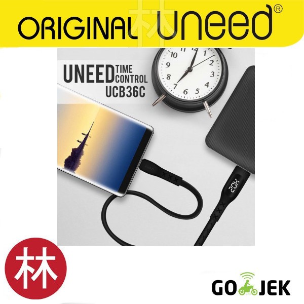 UNEED UCB36C Time Control Kabel Data Type C Quick Charge 3.0 Max 2.1A