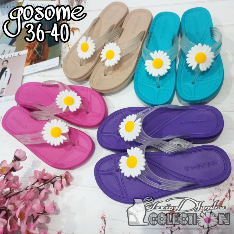 SANDAL JEPIT KARET PYLON GOSOME BUNGA 36-40