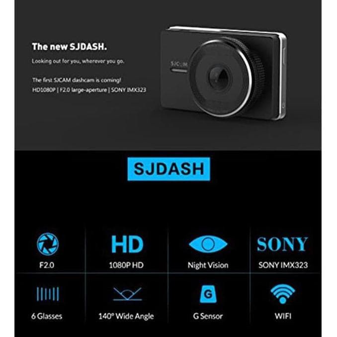 SJCAM SJ Dash Car Dashcam 1080P WiFi Dashboard Kamera