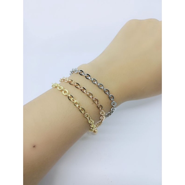 gelang nori hollo +2bel / gelang perak asli silver 925 lapis emas/ gelang rantai fashion wanita