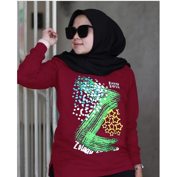 BISA COD✓ BLOUSE GRAVIT JUMBO / KAOS ATASAN ZOLAQU / ATASAN MUSLIM LENGAN PANJANG / ATASAN WANITA JU