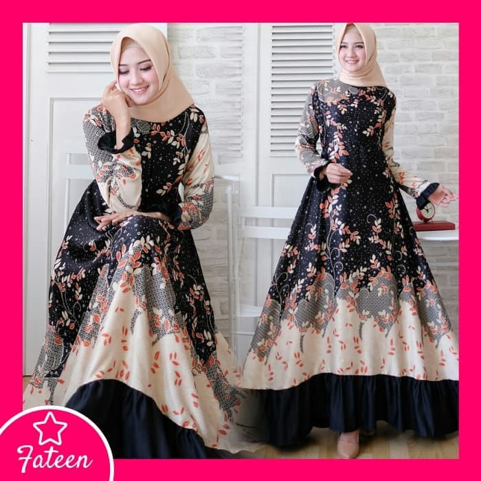 MUSLIMAH"Baju Gamis Wanita / Baju Atasan Wanita Muslim 494 - Hitam"