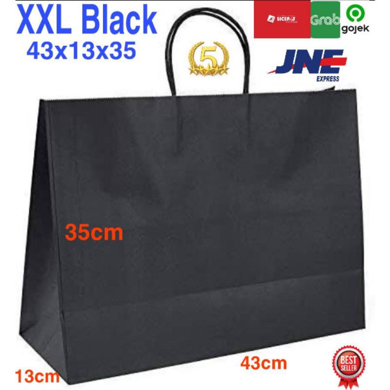 

Paperbag Pembelian kelipatan 20pcs Paperbag Hitam XXL 43x13x35 Tas Kertas Hitam Tas Belanja Tas Souvenir Hampers Tas Paperbag Sepatu Tas Paperbag Bucket