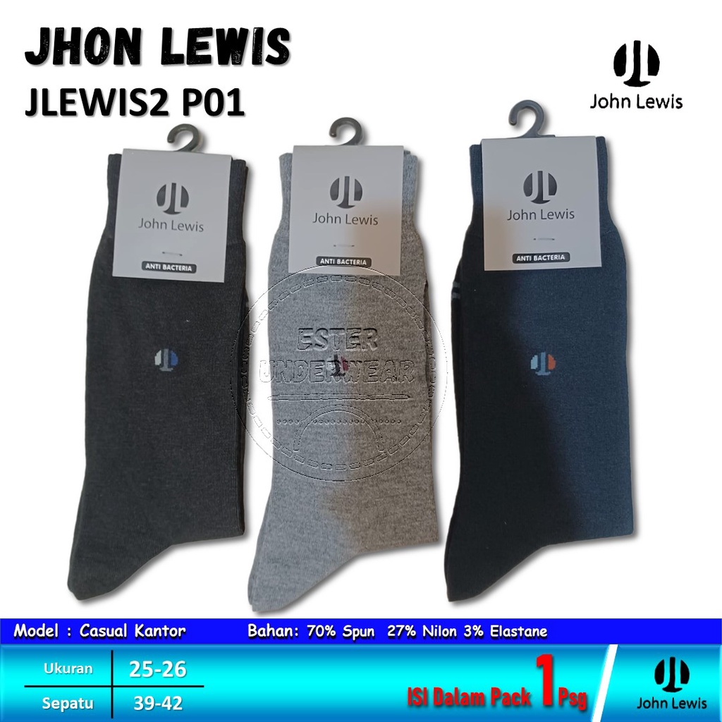 Kaos Kaki Dewasa Jhon Lewis Anti Bakteri JLEWIS-P01 Isi 1Pasang