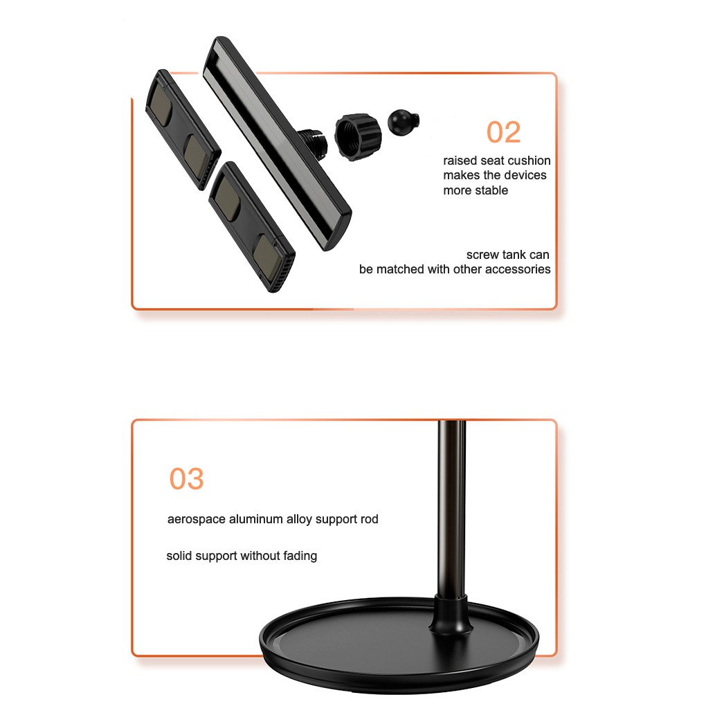 BENCO Adjustable Rotasi 360 derajat Phone Holder Stand HP dual slot