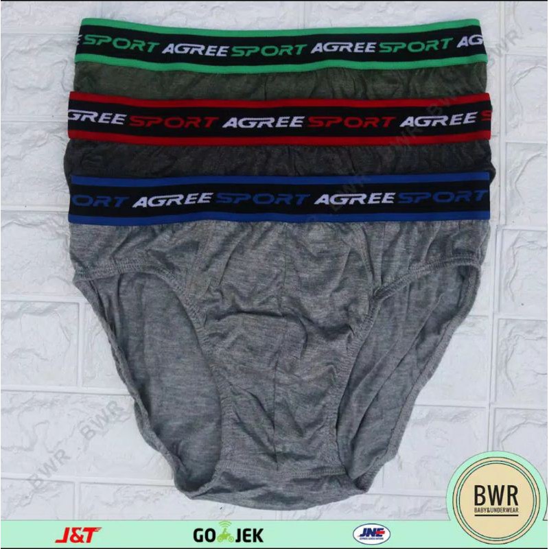 [3pcs] celana dalam pria agre sport karet boxer (R²)