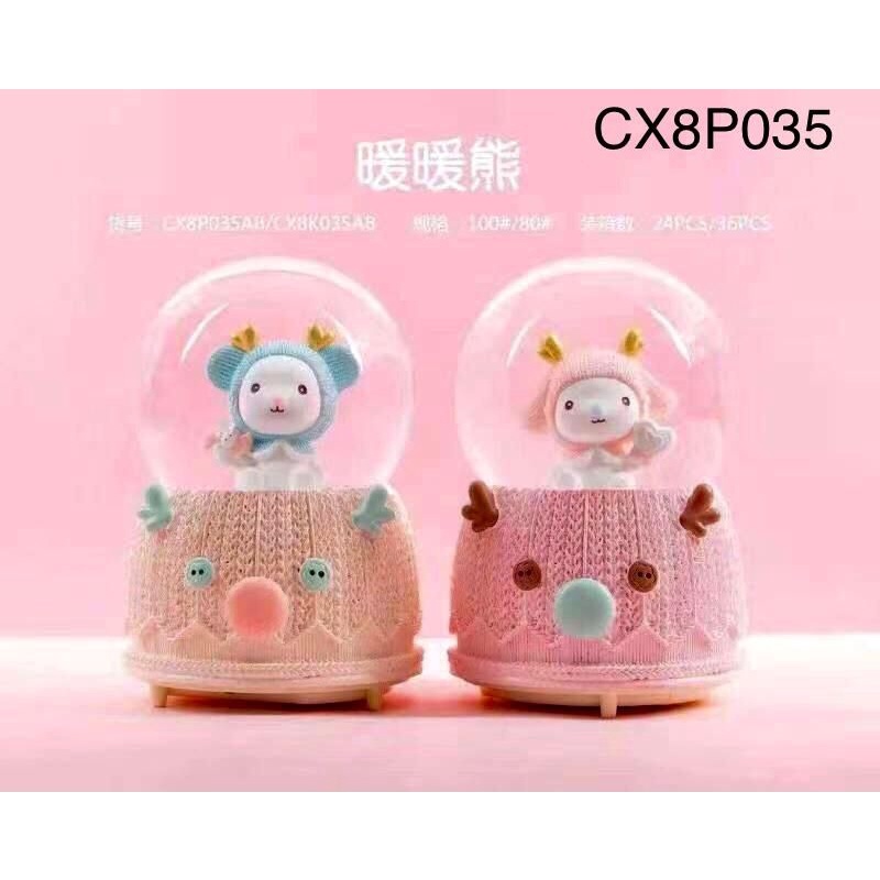 JUMBOOtomatis Kotak musik lampu tidur tedy bear sakura girl Snowball bola kristal salju hadiah kado