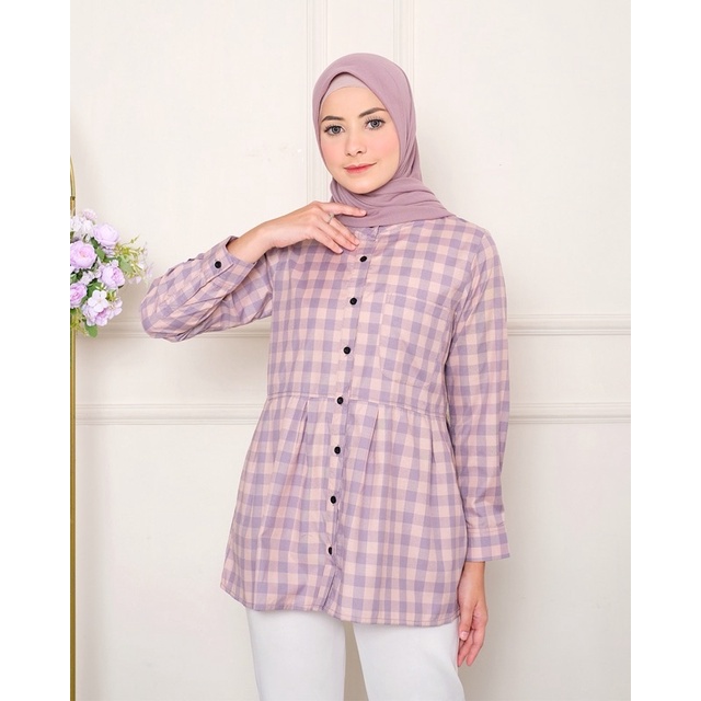 COD [M, L, XL, XXL] ORIGINAL Ayesa Motif Sku ke 1 - Pakaian Kemeja Wanita Terbaru by Hijab Mamah icis