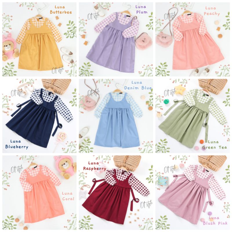 Gamis Luna by ollet / gamis anak katun jepang / gamis anak toyobo 1 - 11 tahun / gamis anak perempuan