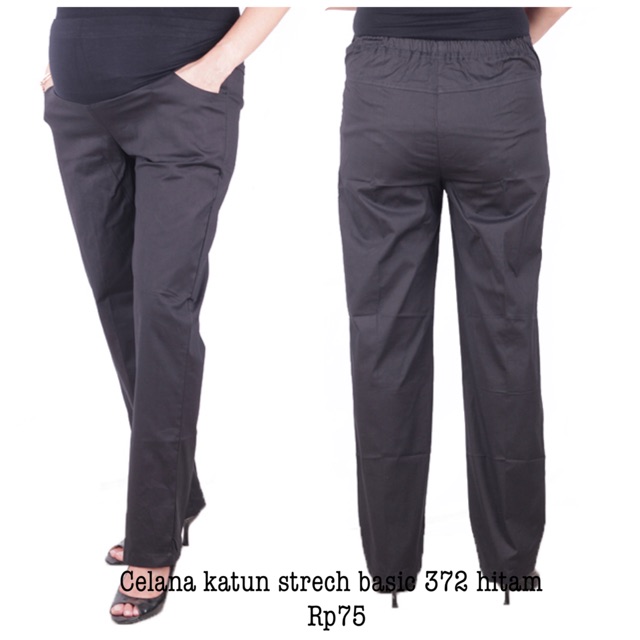 Celana hamil katun basic 372 hitam