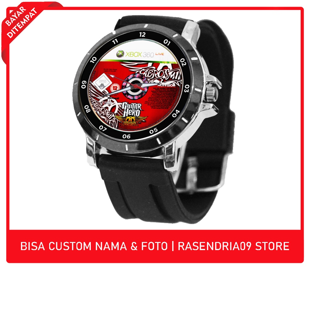 Jam Tangan Pria/Wanita Rubber | Custom CD Game XBOX GUITAR HERO