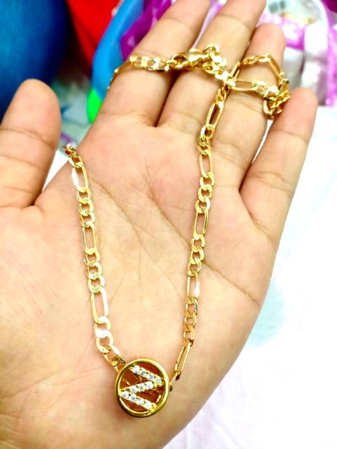 Kalung wanita kalung huruf kalung inisial kalung alphabet kalung huruf lapis emas replika emas