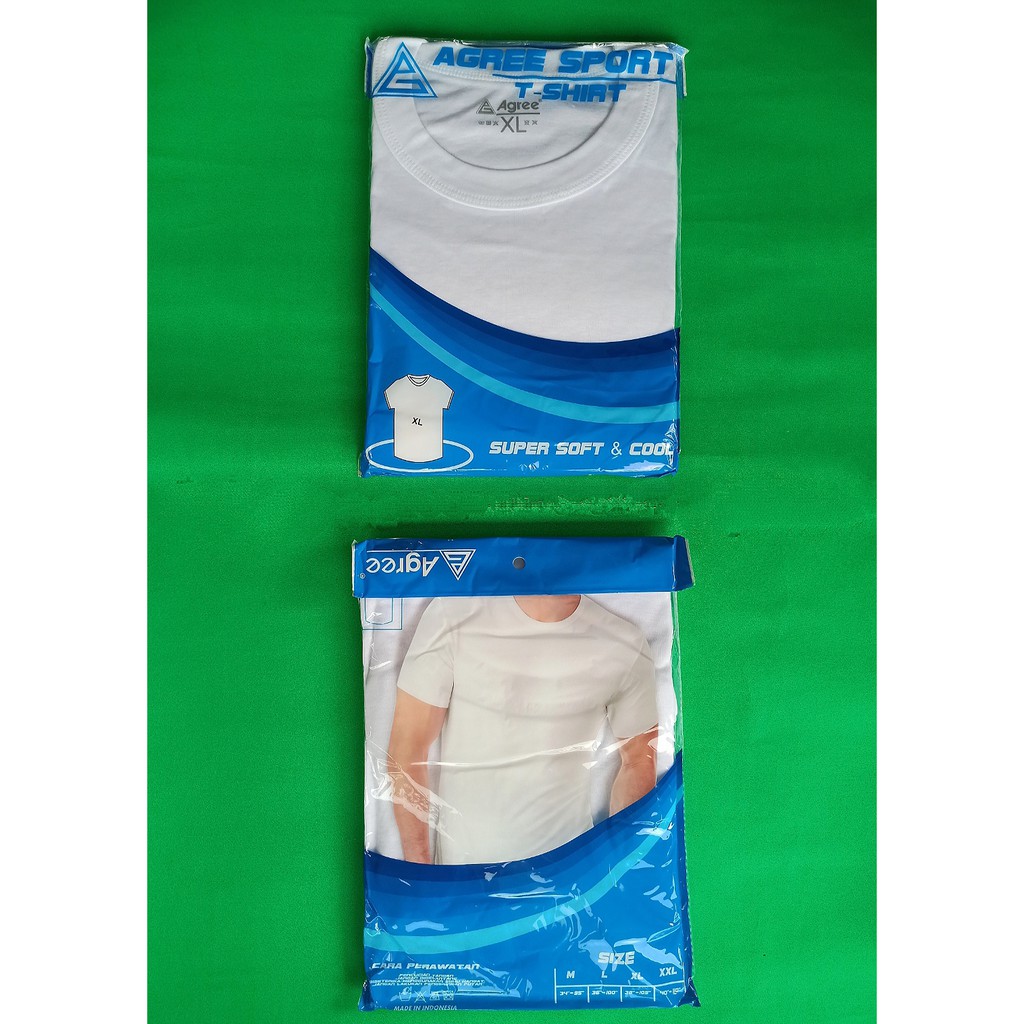 Agree - 1 Pcs Kaos Oblong Pria, Kaos Dalam Pria ( Warna Putih, Leher O ) ~ Sahabi