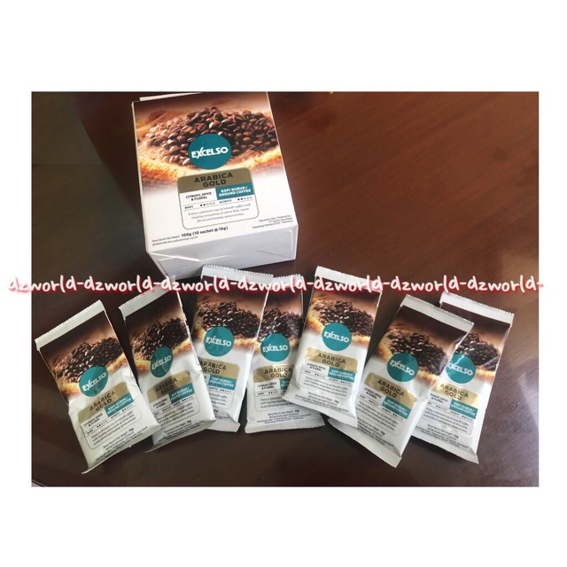 Excelso Arabica Gold 10sachet Citrusy Spice Floral Kopi Bubuk Ekselso Ground Coffee Kopi Excelso Kemasan Kotak Kopi Giling Bubuk Halus