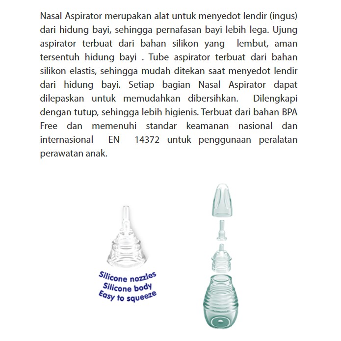 Baby Safe NAS01 Sedotan Ingus Pembersih Hidung Bayi Nasal Aspirator