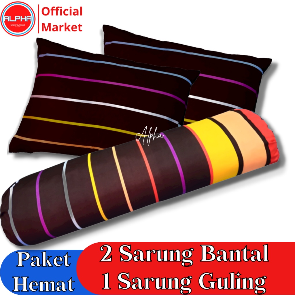 sarung bantal guling 1set murah motif aesthetic pelangi rainbow hitam bahan katun disperse warna tidak luntur