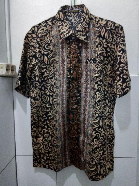 Batik Couple Sarimbit Couple Kutubaru Balotelly/ Baju Kondangan/ Brukat Motif Kamboja Gold