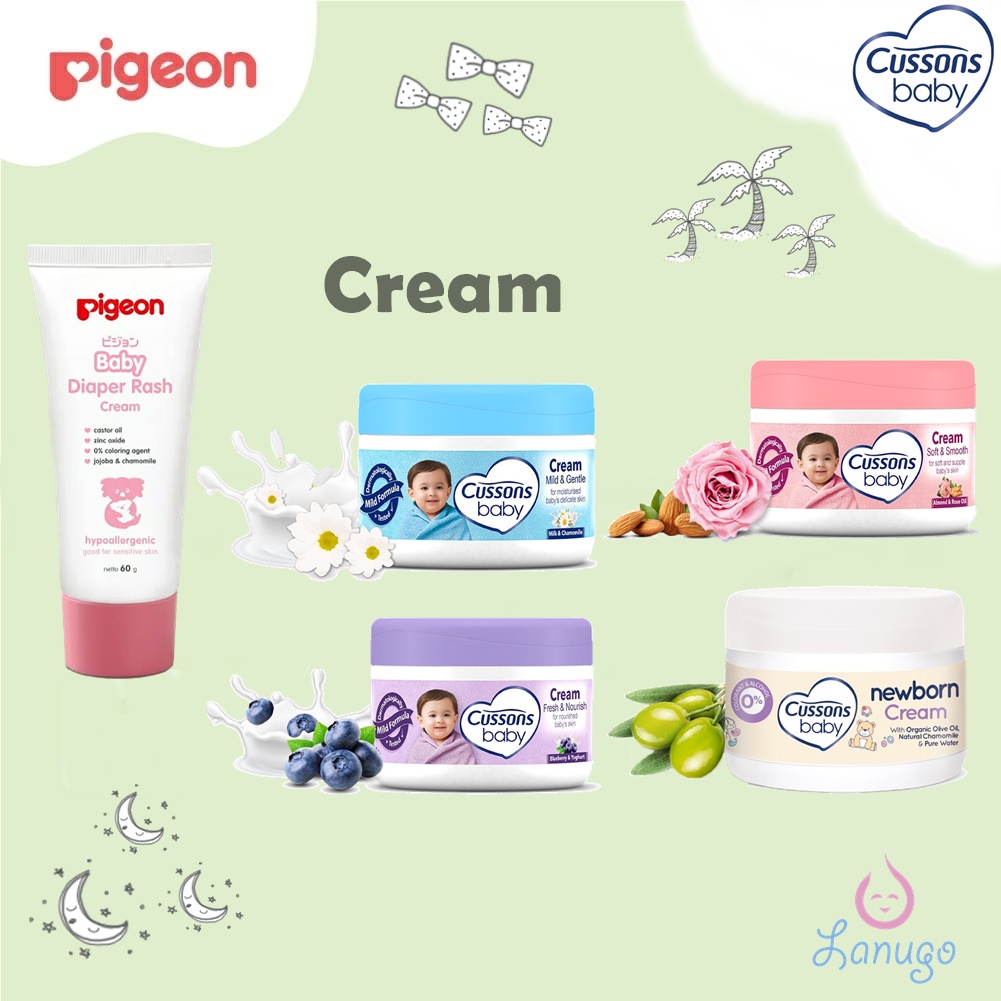 Pigeon Cussons Baby Cream 100 gr / Pigeon Baby Diaper Rash Cream 60 gr / Cusson Baby Cream 50gr Newb