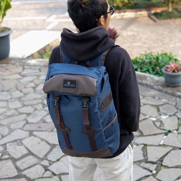 SKY SCRAPPER NAVY |ManNeedMe x URBAN| Tas Ransel Pria Tas Wanita Backpack ORIGINAL