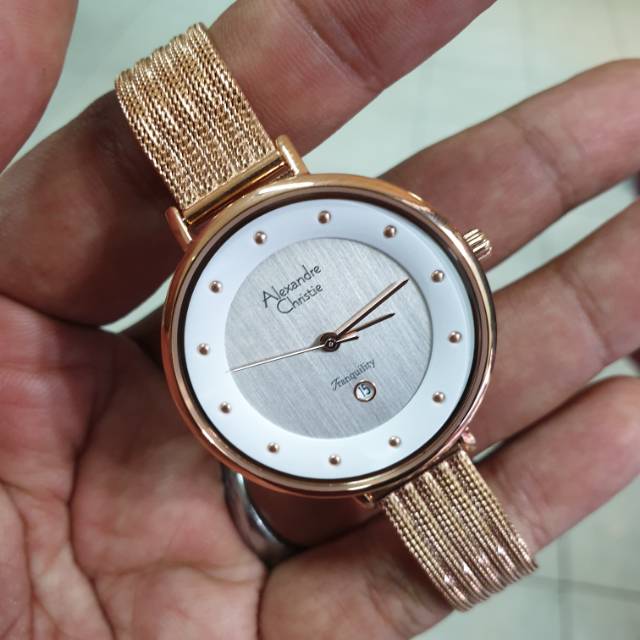 Jam Tangan Alexander Christie 2485 AC 2485 Tali Stainless Baterai Original d3.2cm garansi 1thn