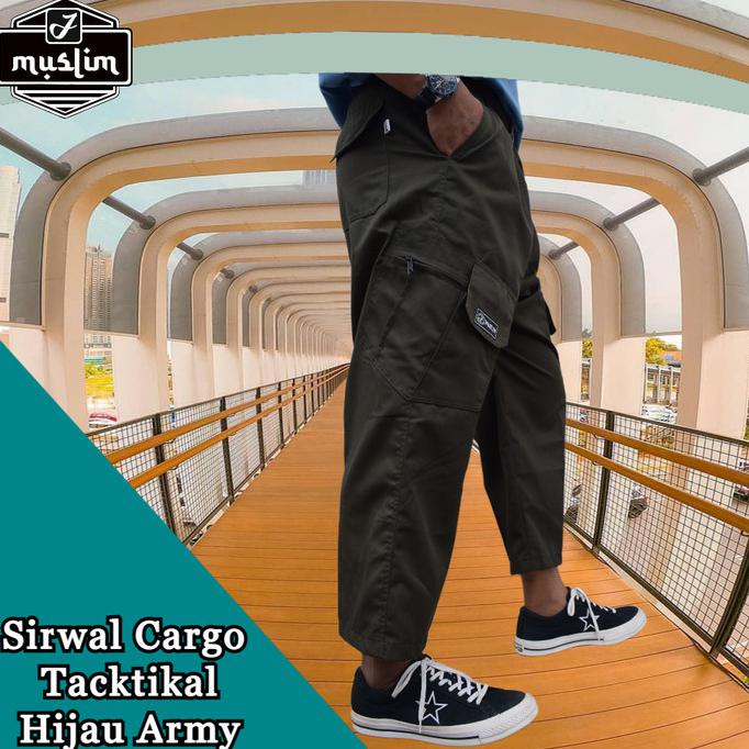Star Seller Celana Sirwal Cargo Tacktikal - M, Hijau Army