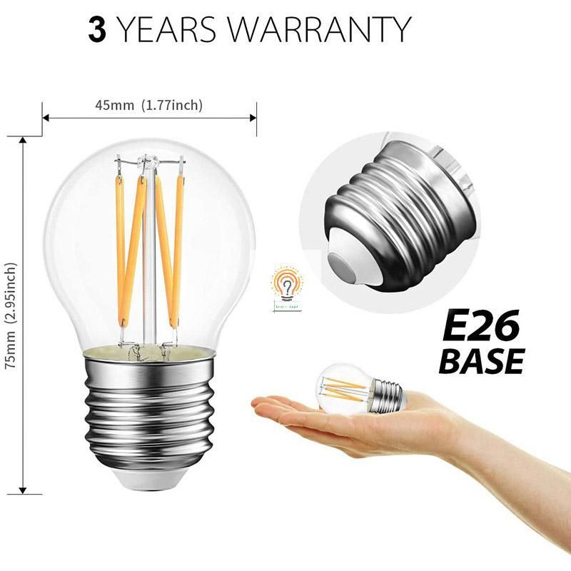 Bohlam Lampu LED Kuning Filamen Cafe G45 /ST64/C35