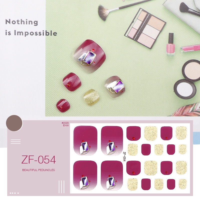 Zf Stiker Kuku 3D Warna Gradasi Untuk Nail Art / Manicure DIY