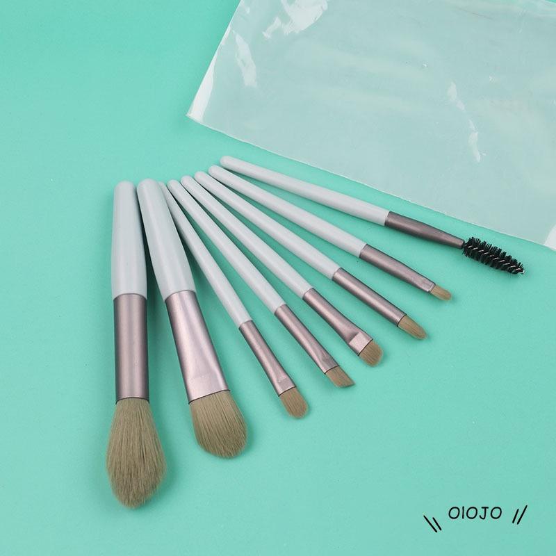 8pcs / Set Brush Makeup Bahan Nilon Untuk Eyeshadow / Blush On / High GlossBuku ol