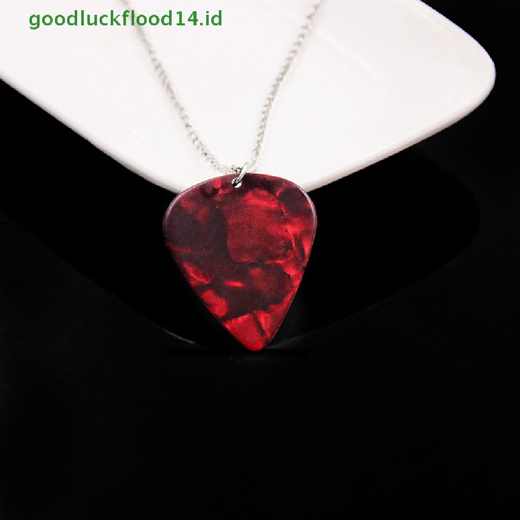 1pc Kalung Liontin Pick Gitar Bentuk Hati Ruby Untuk Fans Frie