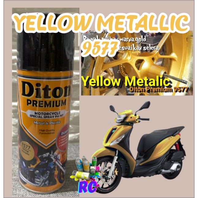 Cat Pilox Diton Premium Yellow Metallic 9577 400cc kuning metalik