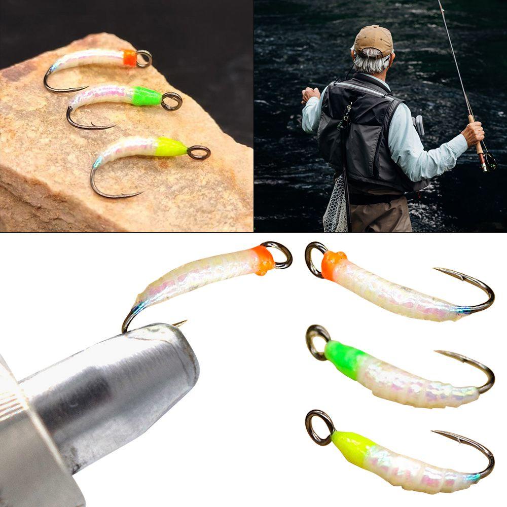 Top 5pcs Fish Scale Nymph Fly Alat Pengikat Manual Buatan Garis Putih Bahan Pengikat Mulut Kuda Fish Scale Hook