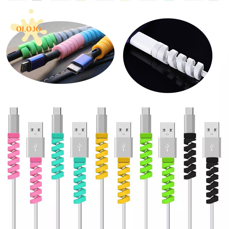 [Checkout RP100] Pelindung Kabel Spiral Garis Data Silicone Bobbin Winder Pelindung Tube Cable Cover