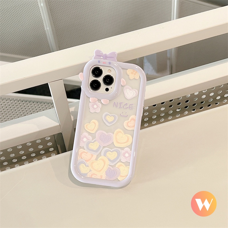 Casing Soft Case TPU Motif Hati / Smile 3D Untuk IPhone XR 11 13 12 Pro MAX 6 6S 7 8 Plus XR X XS MAX SE