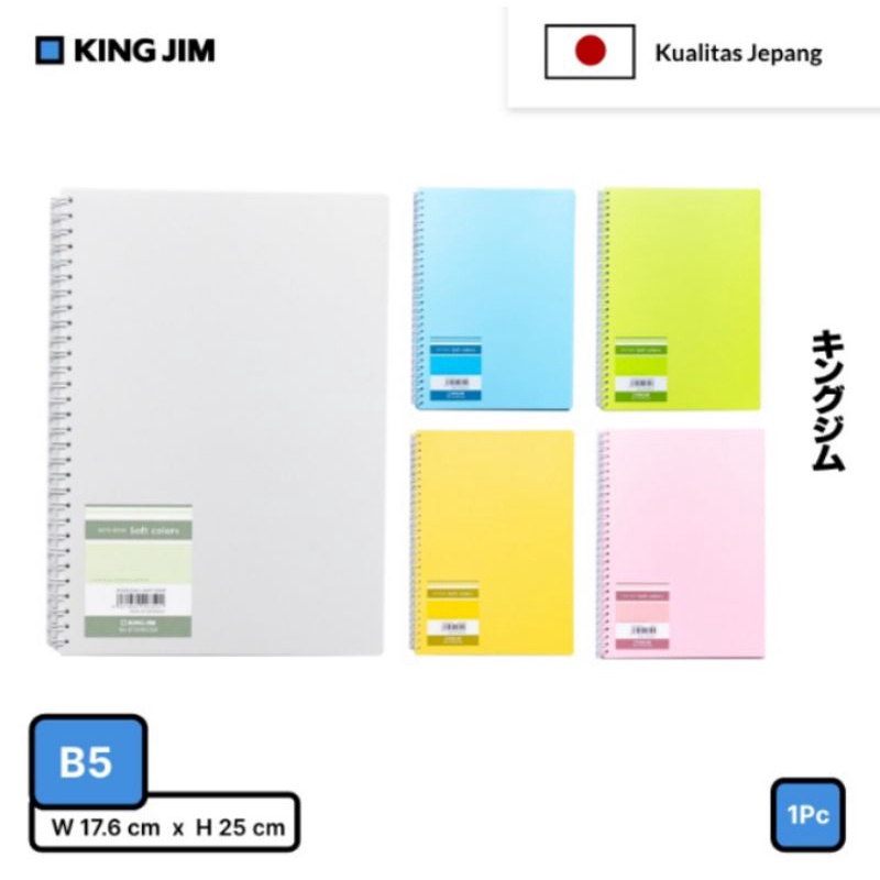 

Note Book King Jim Soft Colors 9133SCGA B5 / Ring Book B5 King Jim original kualitas jepang