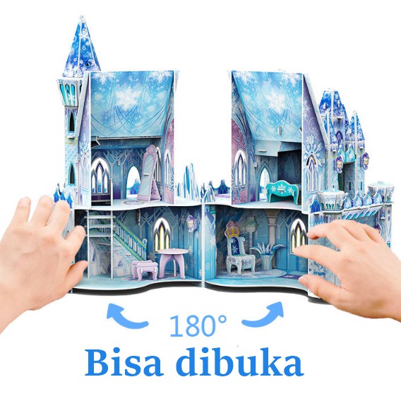 [ORGM] Mainan Edukasi Puzzle 3D Princess Ice Castle Merry Go Round