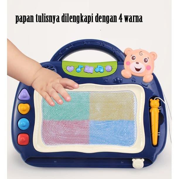 

MAINAN ANAK MUSICAL MAGNETIC DRAWING BOARD / PAPAN TULIS MAGNET - BIRU