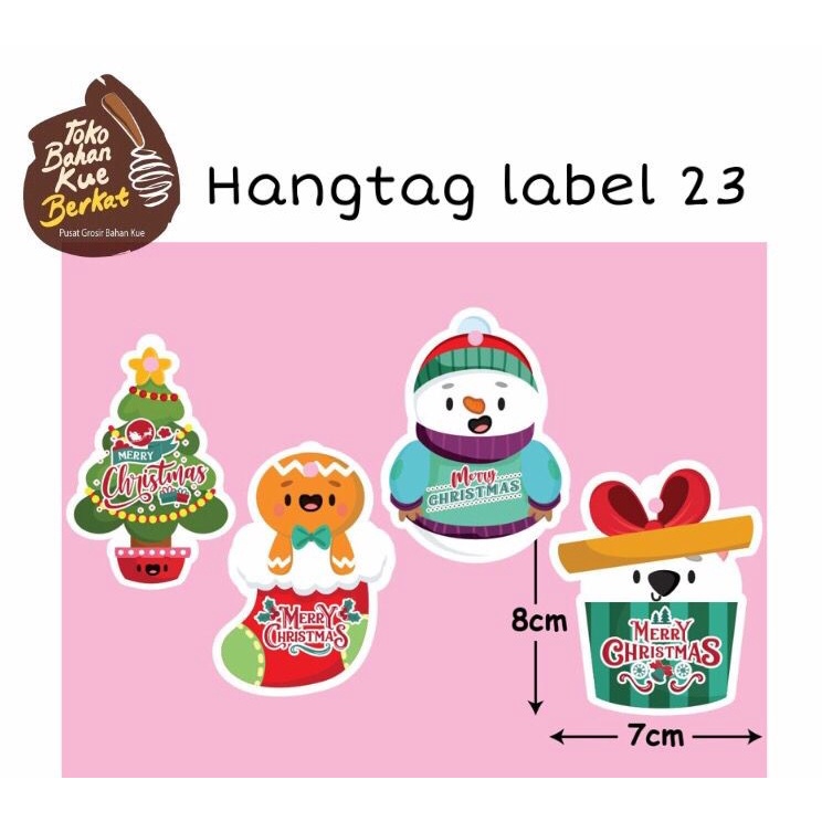 Hangtag Label Christmas Kode 22,23,25,27 isi 20 Pcs